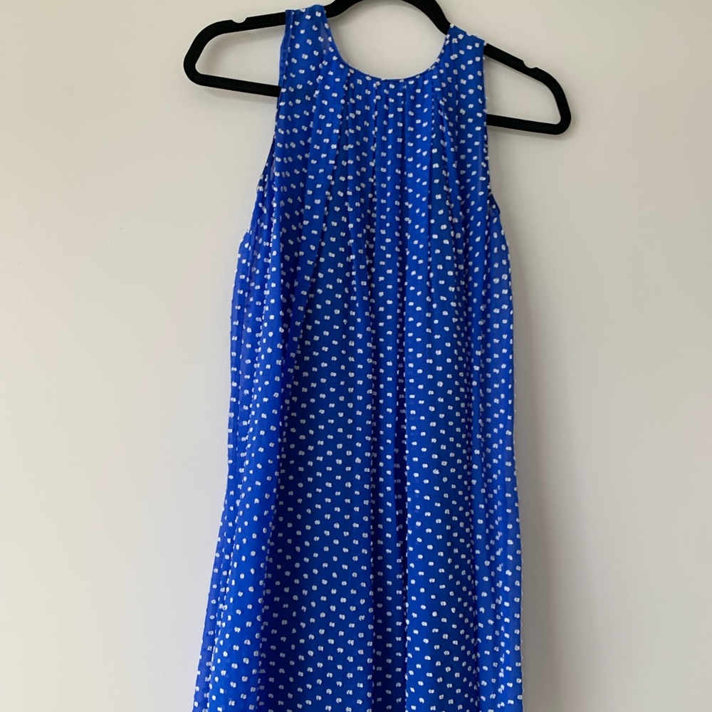Anthropologie blue polka dot dress